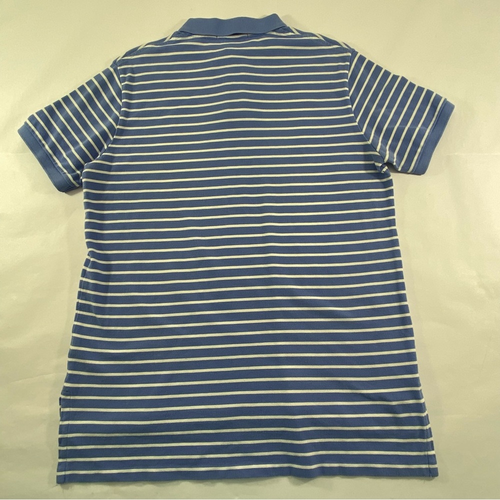 Polo Ralph Lauren Custom Fit Blue White Striped Men’s Size L Polo Shirt - Picture 6 of 10